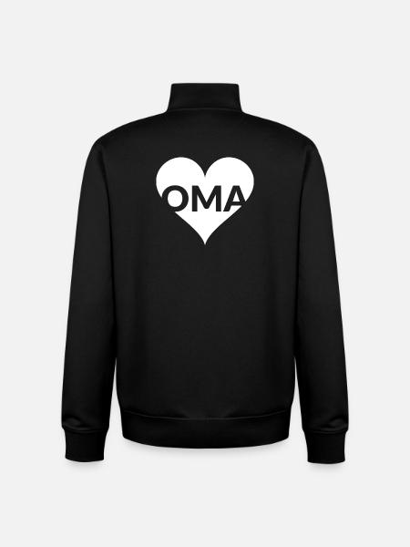 Grandma Heart Logo Love Design - Unisex Organic Zip Sweatshirt by Stanley/Stella - black