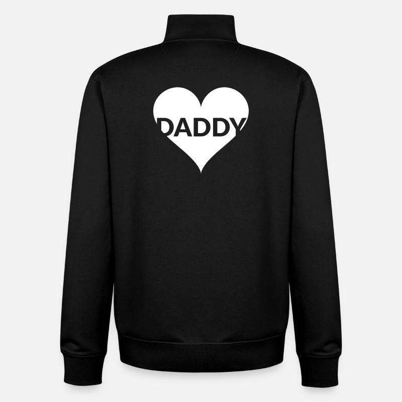 Daddy Heart Gift - Unisex Organic Zip Sweatshirt by Stanley/Stella - black