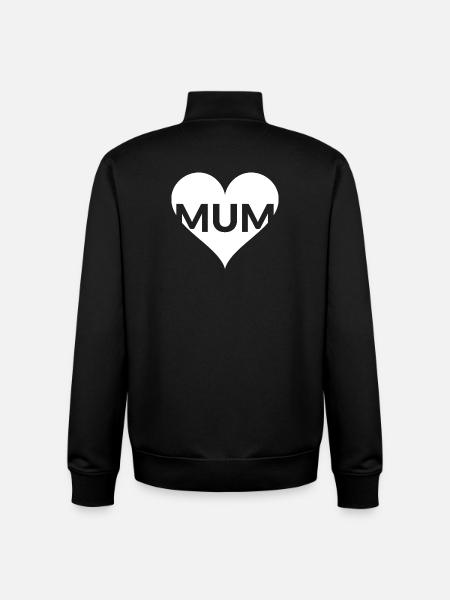 Heart with MUM lettering - Unisex Organic Zip Sweatshirt by Stanley/Stella - black