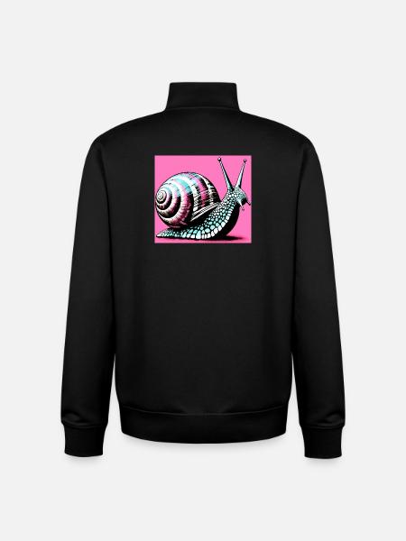 Escargot - Sweat zippé unisexe en coton bio Stanley/Stella - noir