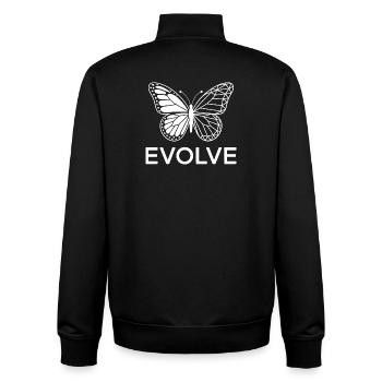 Art géométrique au trait Evolve Butterfly - Sweat zippé unisexe en coton bio Stanley/Stella - noir - Dos - AI Model Male 185 light (185cm)
