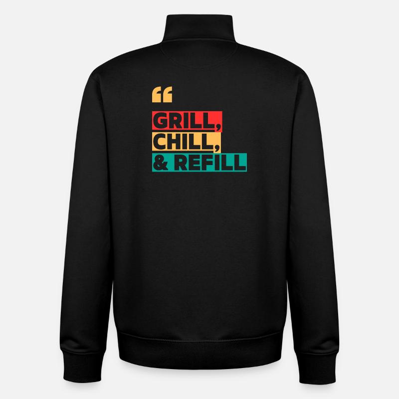Grill, Refroidissement & Remplissage - Sweat zippé unisexe en coton bio Stanley/Stella - noir