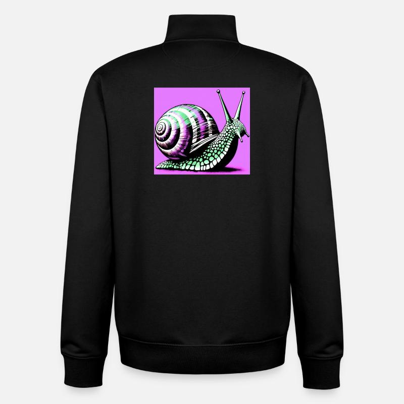 Escargot - Sweat zippé unisexe en coton bio Stanley/Stella - noir