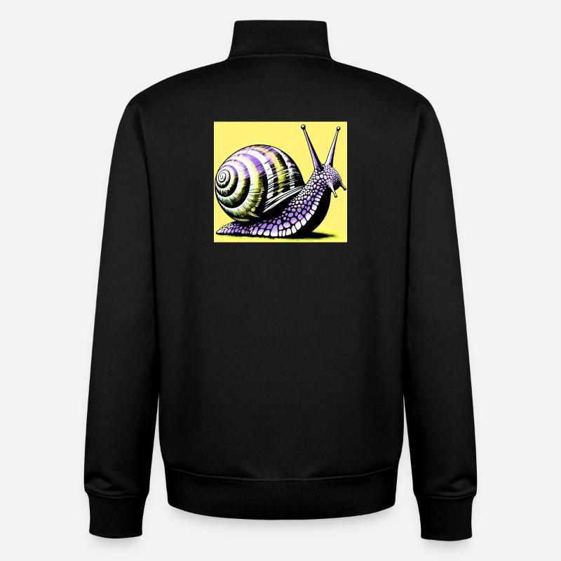 Escargot - Sweat zippé unisexe en coton bio Stanley/Stella - noir