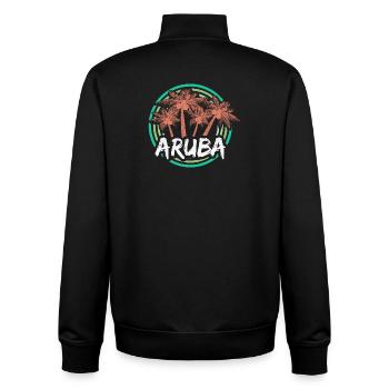 Geschenk für Aruba - Unisex Organic Zip Sweatshirt von Stanley/Stella - Schwarz - Hinten - AI Model Male 185 light (185cm)