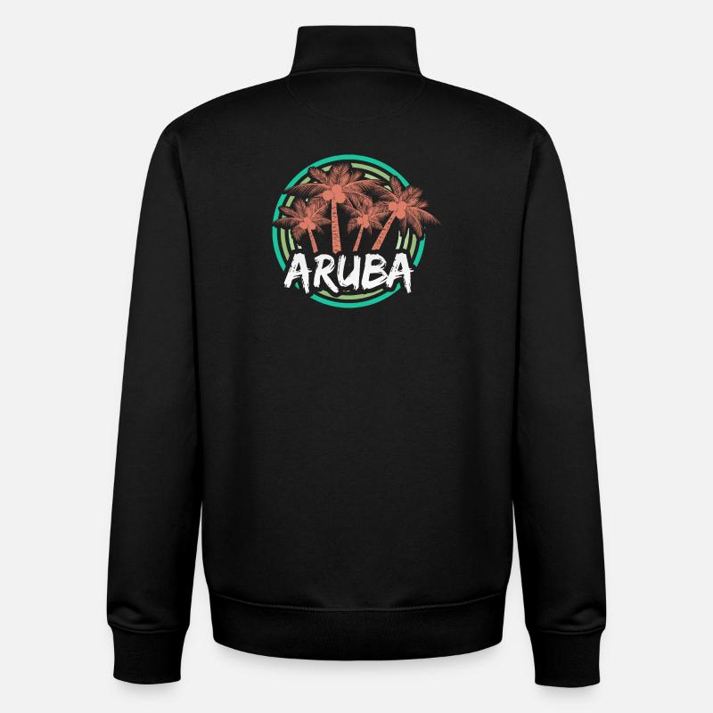 Cadeau pour Aruba - Sweat zippé unisexe en coton bio Stanley/Stella - noir