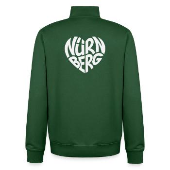 Nurnberg Herz Schriftzug - Unisex Organic Zip Sweatshirt von Stanley/Stella - Flaschengrün - Hinten - AI Model Male 185 dark (185cm)