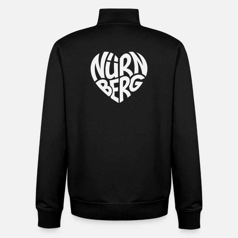 Lettrage en cœur de Nuremberg - Sweat zippé unisexe en coton bio Stanley/Stella - noir