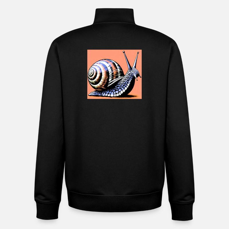 Escargot - Sweat zippé unisexe en coton bio Stanley/Stella - noir