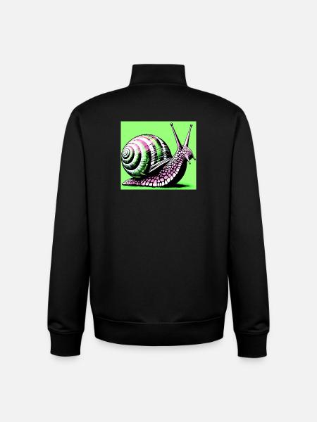 Escargot - Sweat zippé unisexe en coton bio Stanley/Stella - noir