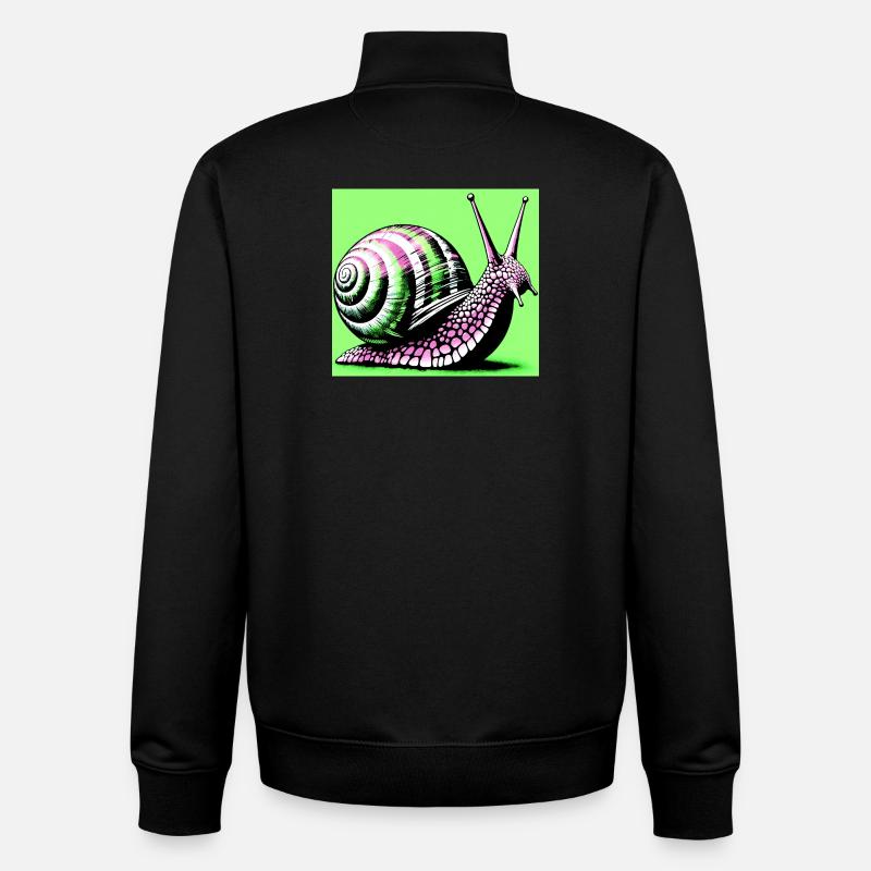 Escargot - Sweat zippé unisexe en coton bio Stanley/Stella - noir