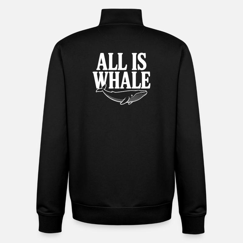 All Is Whale - Unisex Organic Zip Sweatshirt by Stanley/Stella - black