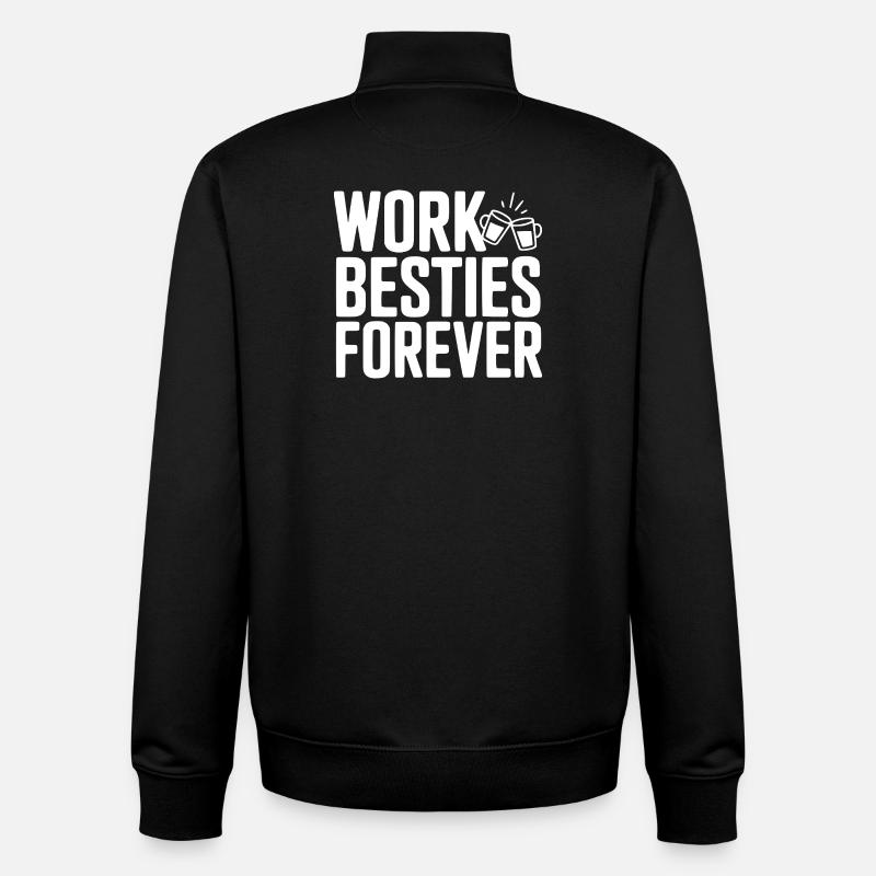 Work Besties Forever - Unisex Organic Zip Sweatshirt by Stanley/Stella - black
