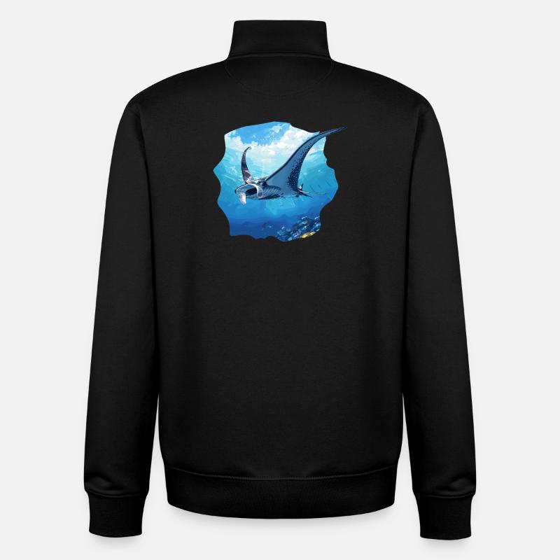 Rochen Mantarochen - Unisex Organic Zip Sweatshirt von Stanley/Stella - Schwarz