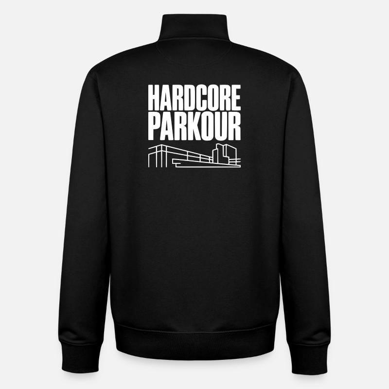 Hardcore Parkour - Unisex Organic Zip Sweatshirt by Stanley/Stella - black