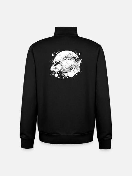 Fishing Street Art - Unisex Organic Zip Sweatshirt by Stanley/Stella - black