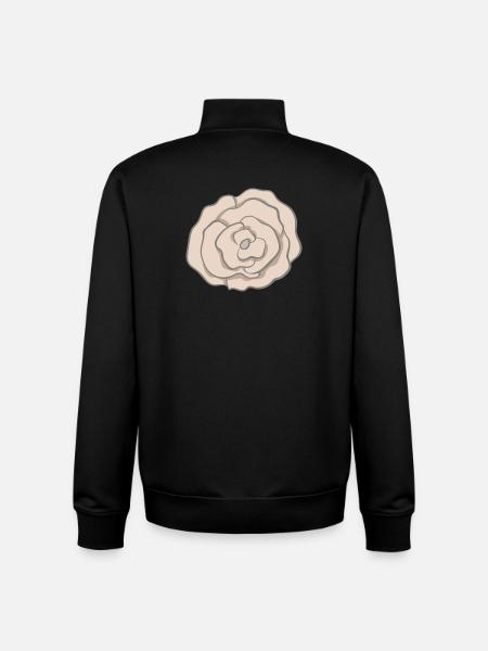 Fleur - Sweat zippé unisexe en coton bio Stanley/Stella - noir
