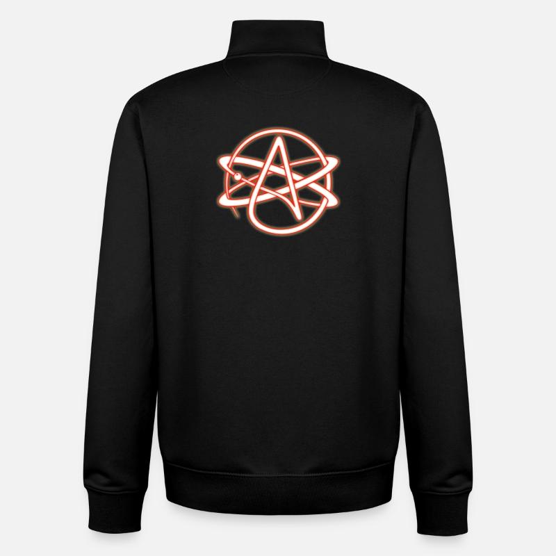 Symbole athée rouge - Sweat zippé unisexe en coton bio Stanley/Stella - noir
