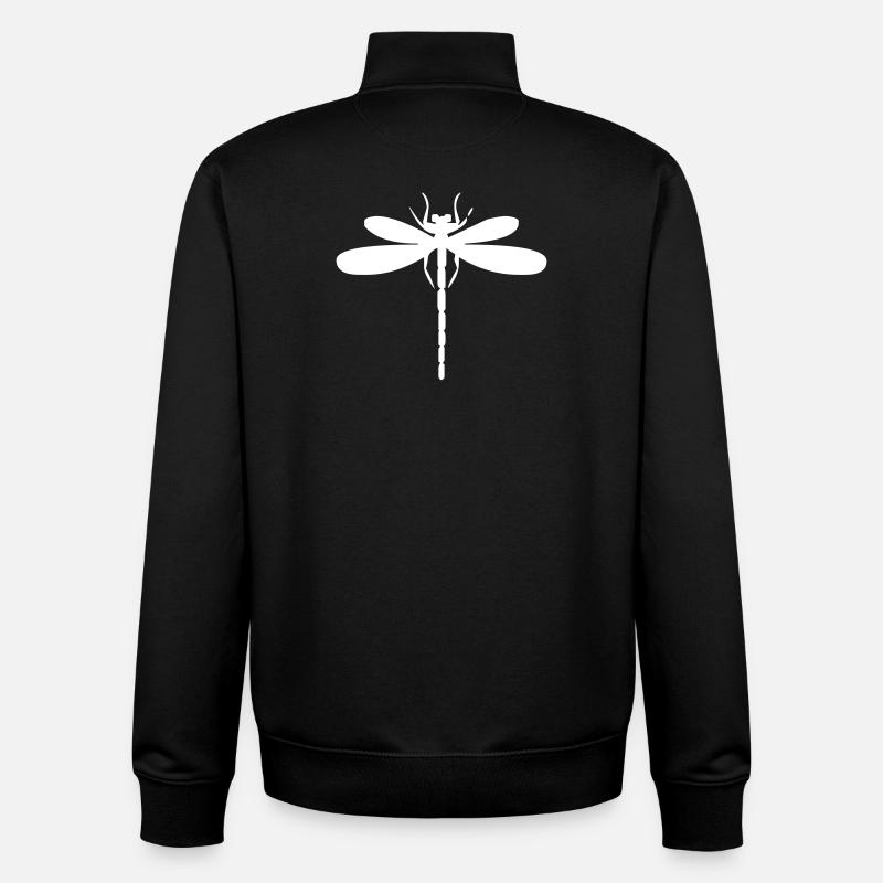 Insecte libellule - Sweat zippé unisexe en coton bio Stanley/Stella - noir