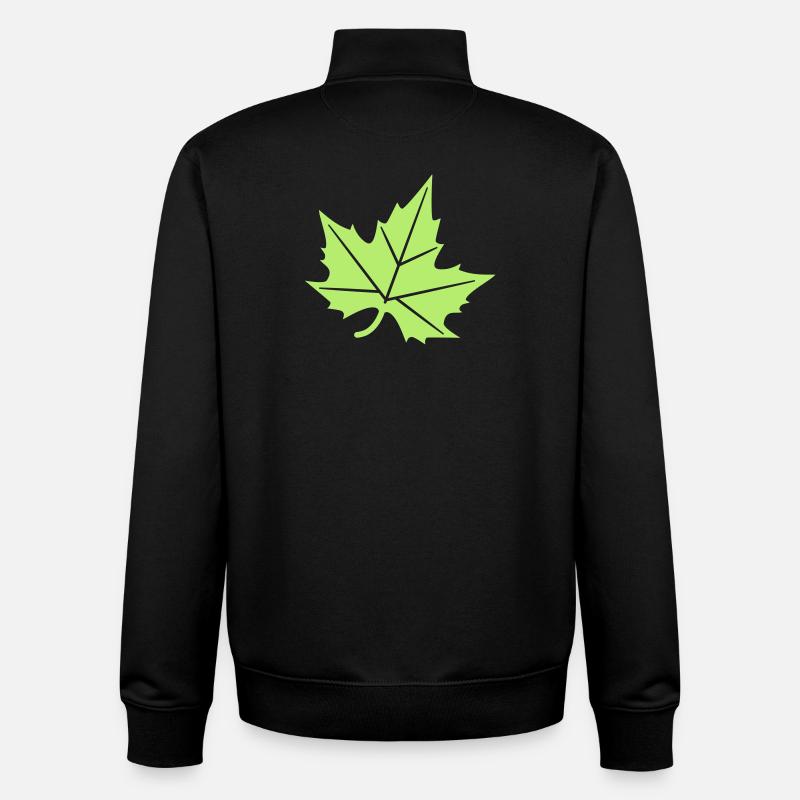 Plane Tree Leaf Design - Unisex Organic Zip Sweatshirt by Stanley/Stella - black