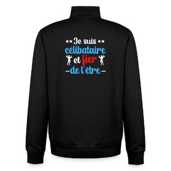 Je suis célibataire et fier de l etre - Sweat zippé unisexe en coton bio Stanley/Stella - noir - Dos - AI Model Male 185 light (185cm)