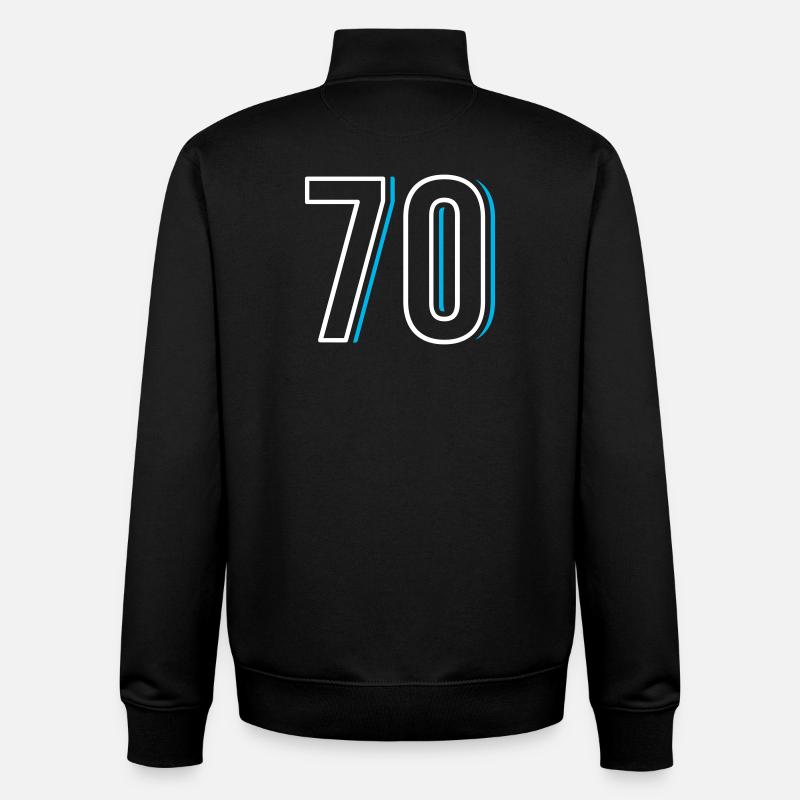 Numéro 70 - Soixante-dix - Sweat zippé unisexe en coton bio Stanley/Stella - noir