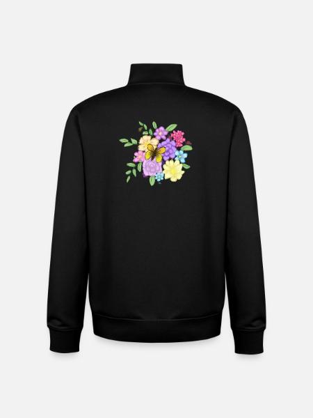 Flower bouquet - Unisex Organic Zip Sweatshirt by Stanley/Stella - black