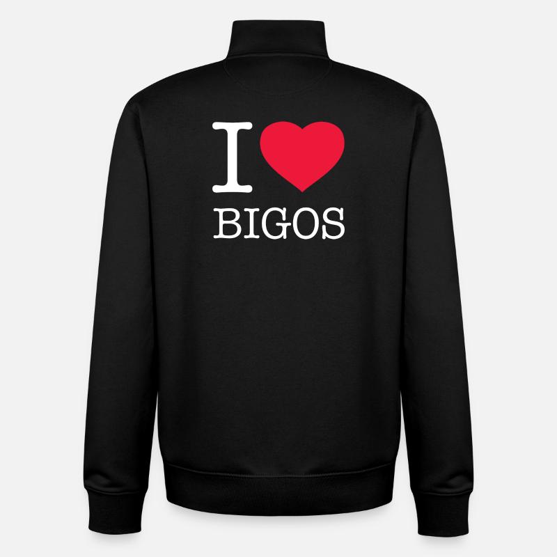 I LOVE BIGOS - Unisex Organic Zip Sweatshirt by Stanley/Stella - black