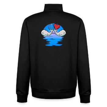 Bébé, Poisson-Baleine, Mammifère Marin, Enfants, Paix - Sweat zippé unisexe en coton bio Stanley/Stella - noir - Dos - AI Model Male 185 light (185cm)