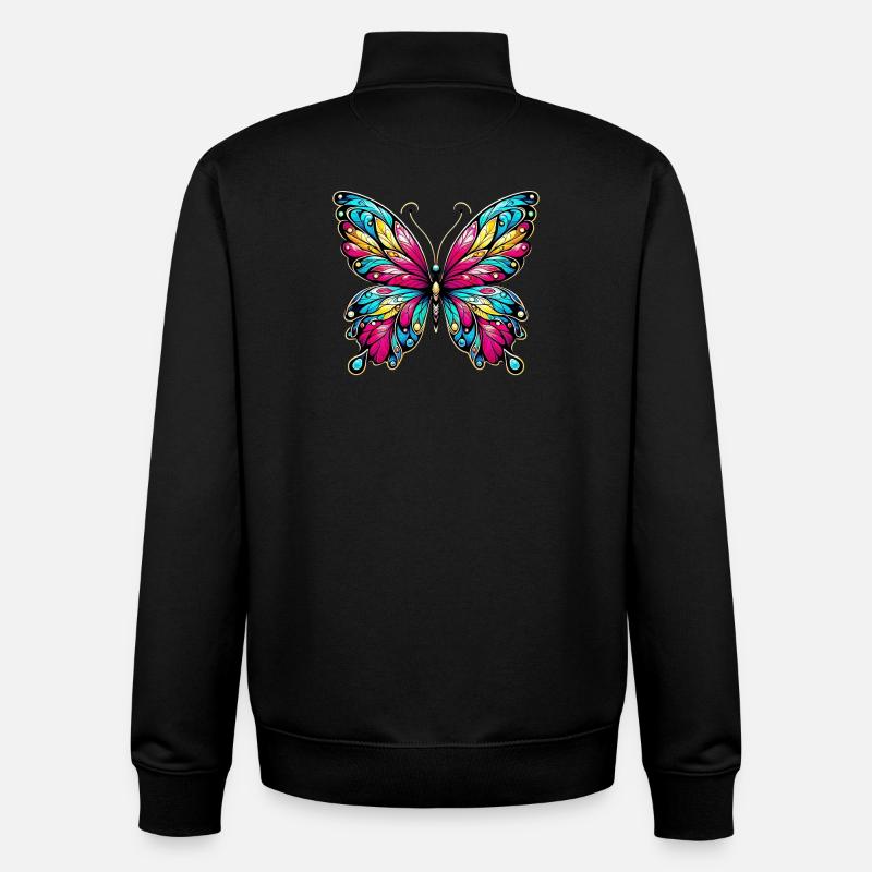 Butterfly - Unisex Organic Zip Sweatshirt by Stanley/Stella - black