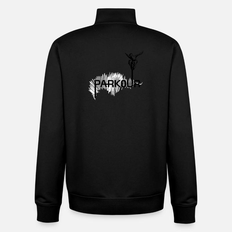 Parkour Ninja - noir-blanc - Sweat zippé unisexe en coton bio Stanley/Stella - noir
