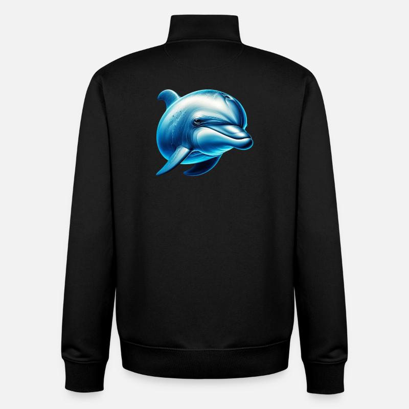Dolphin - Unisex Organic Zip Sweatshirt by Stanley/Stella - black