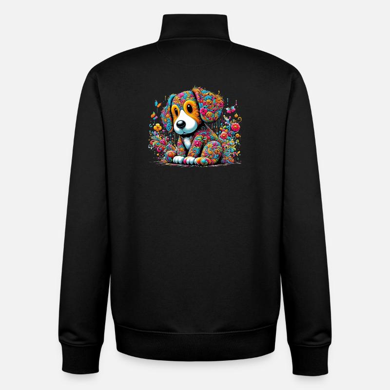 Chien - Sweat zippé unisexe en coton bio Stanley/Stella - noir