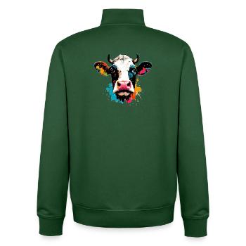 Vache - Sweat zippé unisexe en coton bio Stanley/Stella - vert bouteille - Dos - AI Model Male 185 dark (185cm)
