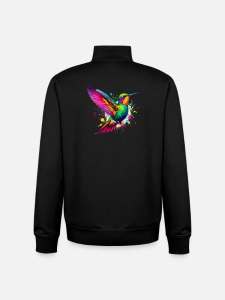 Hummingbird - Unisex Organic Zip Sweatshirt by Stanley/Stella - black