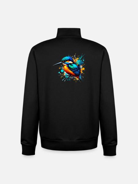 Kingfisher - Unisex Organic Zip Sweatshirt by Stanley/Stella - black