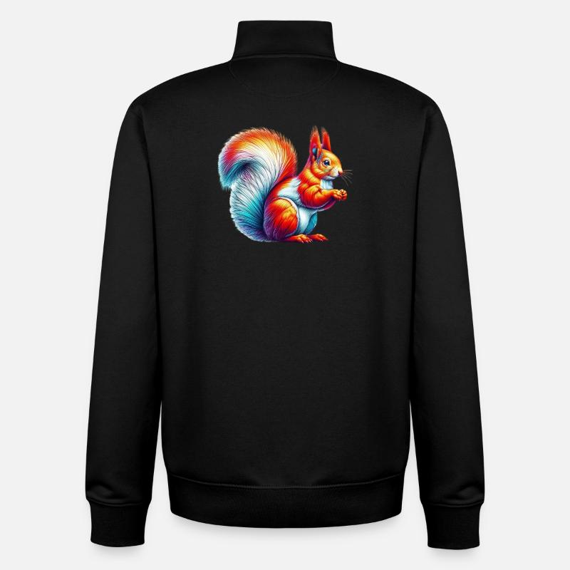 Squirrel - Unisex Organic Zip Sweatshirt by Stanley/Stella - black