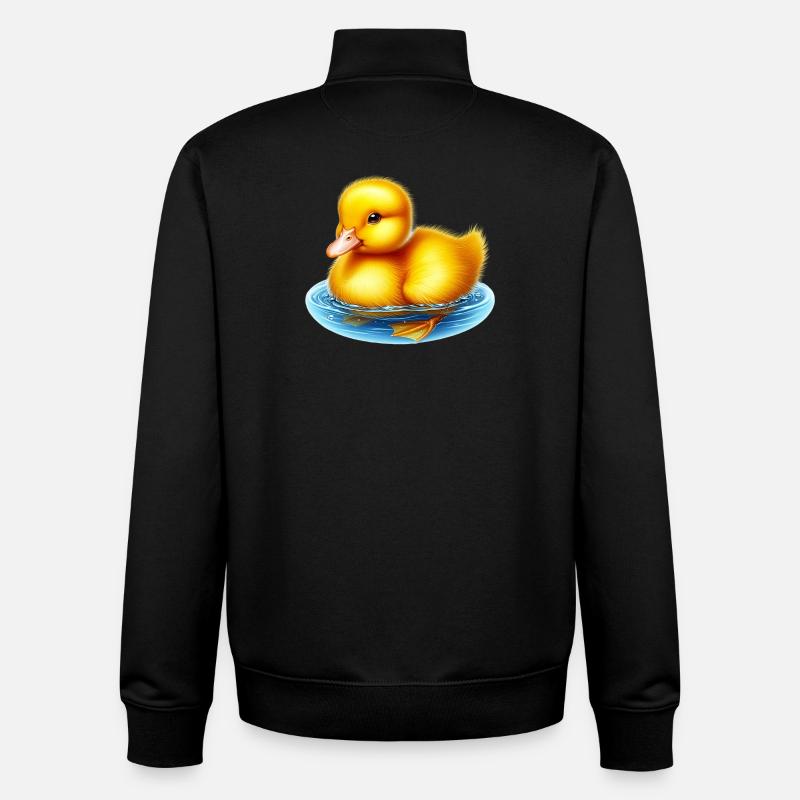 Caneton Canard Canard Canard - Sweat zippé unisexe en coton bio Stanley/Stella - noir