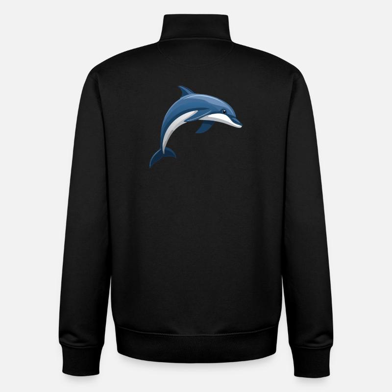 Delfin springend blau und weiß - Unisex Organic Zip Sweatshirt von Stanley/Stella - Schwarz
