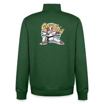 Vache Karaté Dojo Rétro - Sweat zippé unisexe en coton bio Stanley/Stella - vert bouteille - Dos - AI Model Male 185 dark (185cm)