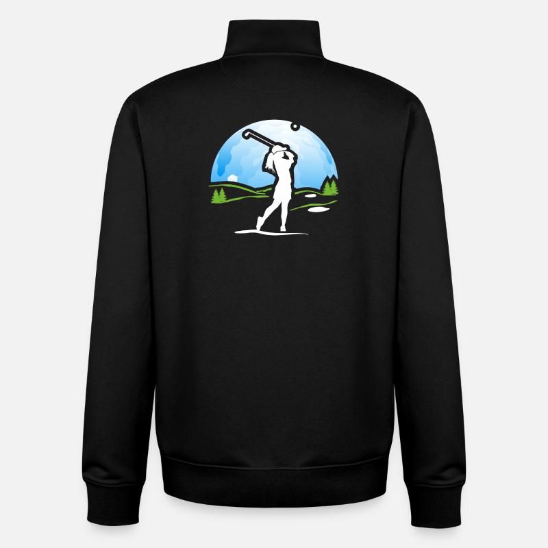Golferin Golf Golf Shirt Geschenk - Unisex Organic Zip Sweatshirt von Stanley/Stella - Schwarz