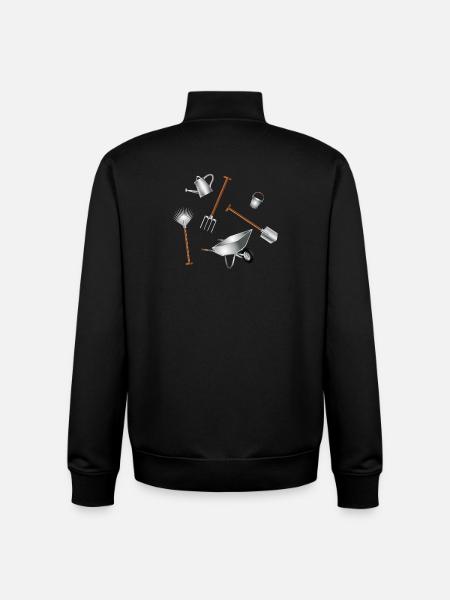 Classic Garden Tools Set Illustration - Unisex Organic Zip Sweatshirt by Stanley/Stella - black