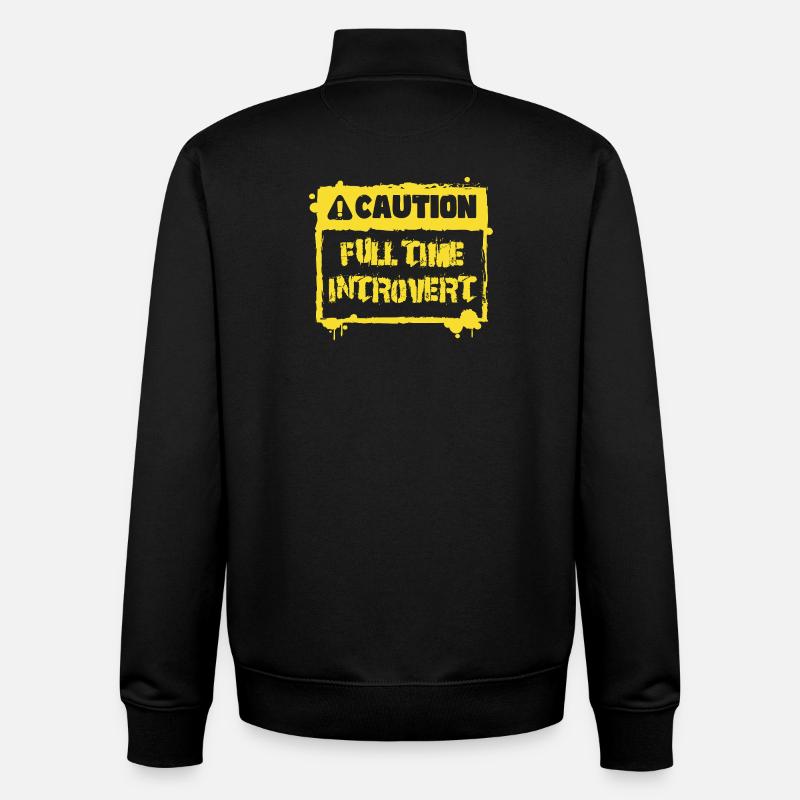 Attention Cadeau Introverti Complet Iime - Sweat zippé unisexe en coton bio Stanley/Stella - noir