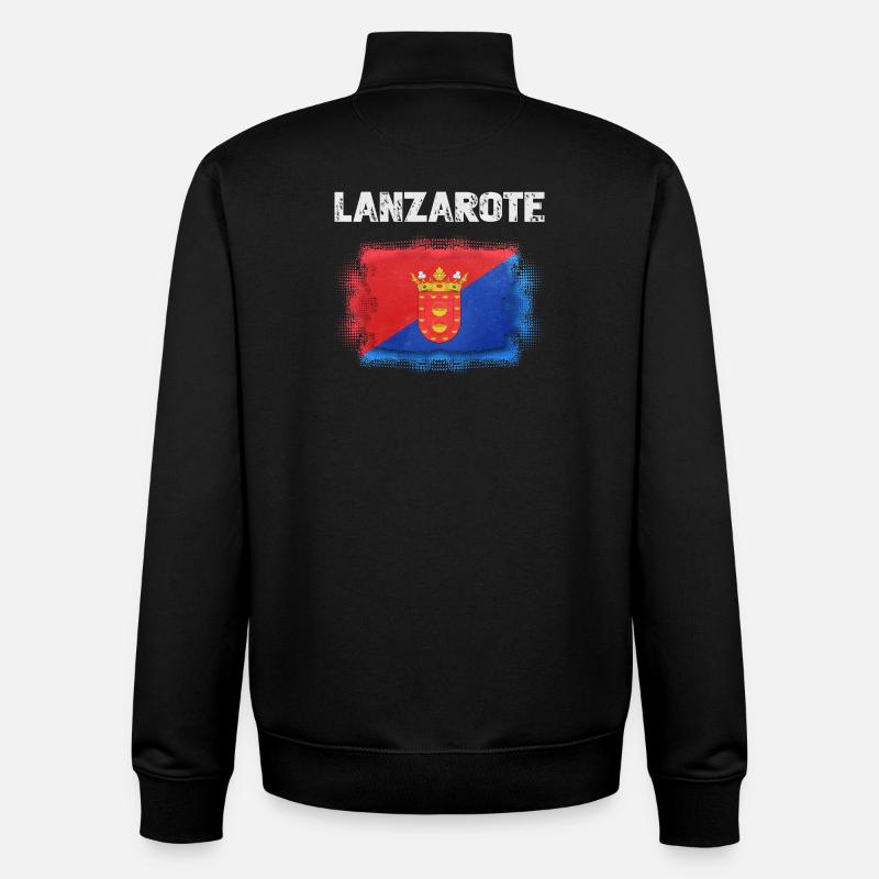 Lanzarote Flagge mit Wappen - Unisex Organic Zip Sweatshirt von Stanley/Stella - Schwarz