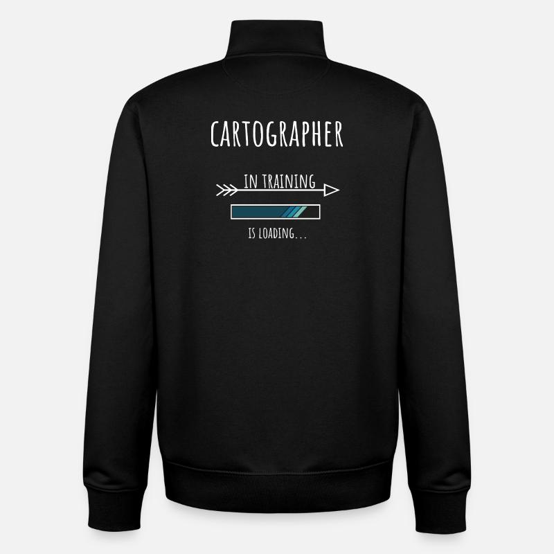Cadeau Profession Formation Cartographe - Sweat zippé unisexe en coton bio Stanley/Stella - noir