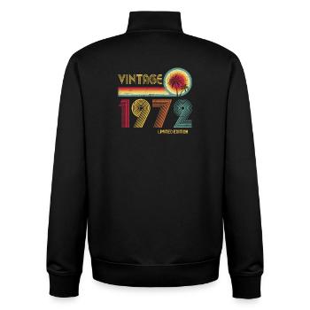 Vintage 1970er Retro Kreis und Zahlen Design - Unisex Organic Zip Sweatshirt von Stanley/Stella - Schwarz - Hinten - AI Model Male 185 light (185cm)