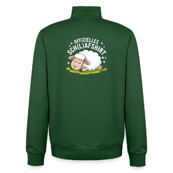 Drôle de mouton avec conception de chemise d’école - Sweat zippé unisexe en coton bio Stanley/Stella - vert bouteille - Dos - AI Model Male 185 dark (185cm)