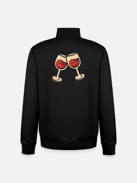 Two wine glasses for toasting - Unisex Organic Zip Sweatshirt by Stanley/Stella - black