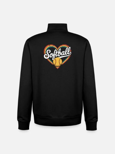 Herz Softball - Unisex Organic Zip Sweatshirt von Stanley/Stella - Schwarz