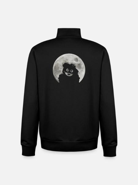 Sesame Street Oskar On A Full Moon Night - Unisex Organic Zip Sweatshirt by Stanley/Stella - black